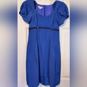 Vera Wang Blue Silk Puff Sleeve Bubble Dress Princess Fairy 0 34 Lavender Label